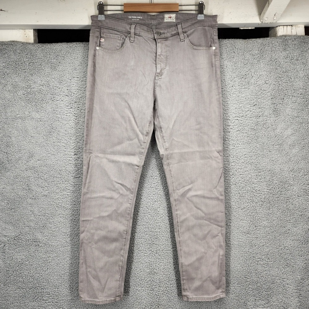 AG Adriano Goldschmied The Prima Ankle Jeans Womens Size 31R Grey Lyocell Blend‎